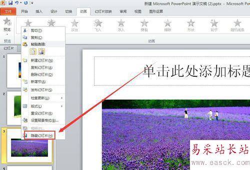 ppt2010中隱藏指定內容的設置方法