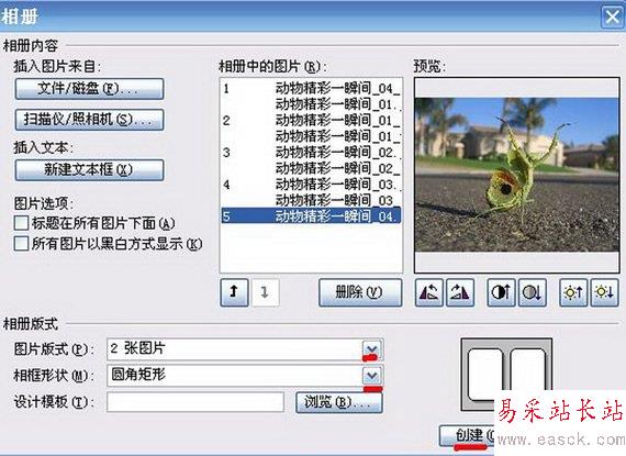 按“圖片版式”