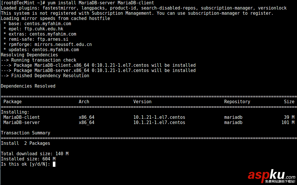 centos7安裝mariadb10,centos7安裝mariadb,centos,mariadb,配置