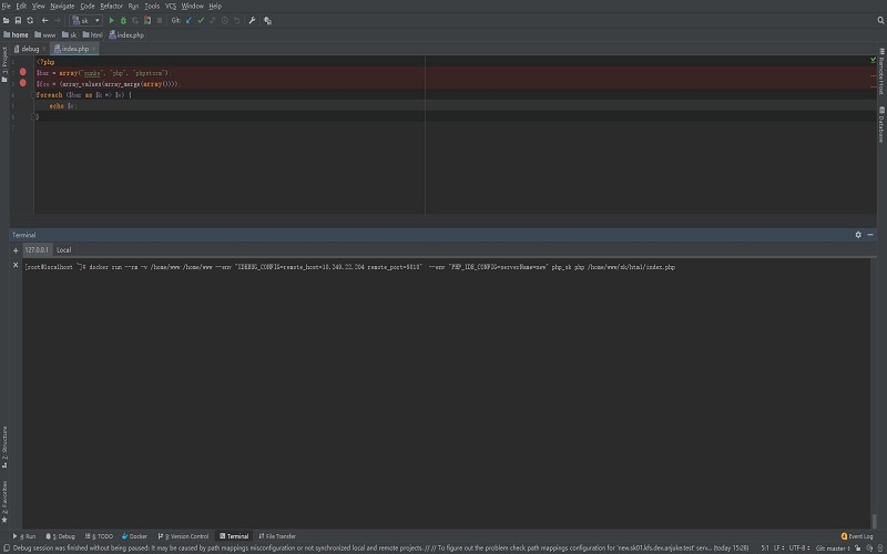 phpstorm,docker,腳本,debug