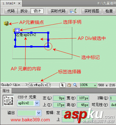 Dreamweaver激活、選擇和刪除AP Div