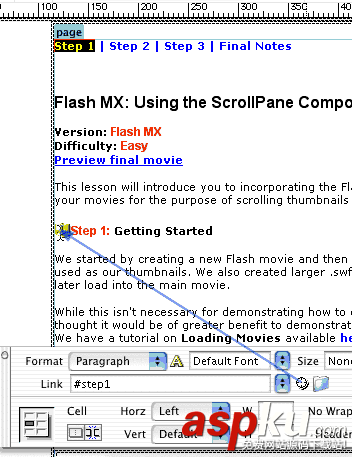 Dreamweaver MX中如何創建html錨鏈接