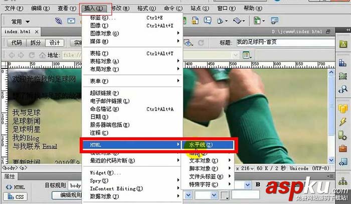 Dreamweaver,符號,水平線