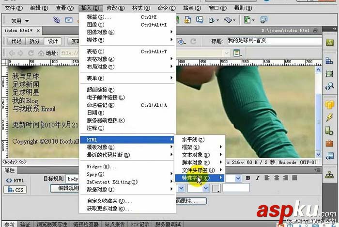 Dreamweaver,符號,水平線