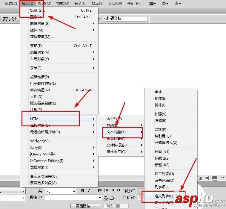 Dreamweaver,項目,列表