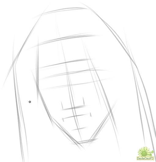 painter手繪女孩頭像素描