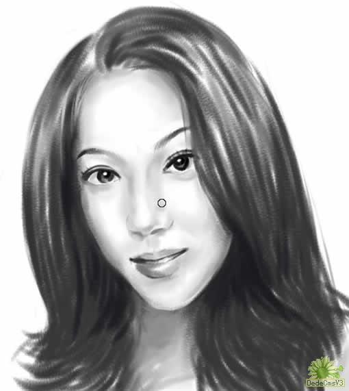 painter手繪女孩頭像素描