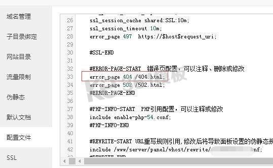 寶塔面板設置404自定義頁面