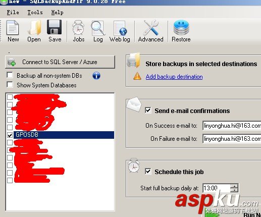 SQLBackupAndFTP,數據庫自動備份