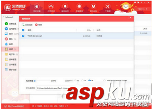 愛思助手,視頻格式