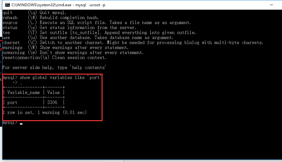 Windows10,mysql,端口號