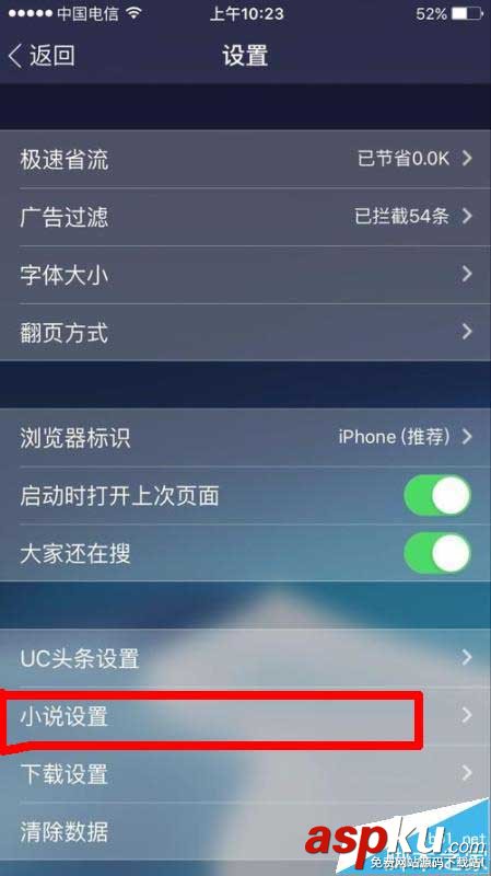 UC瀏覽器,小說