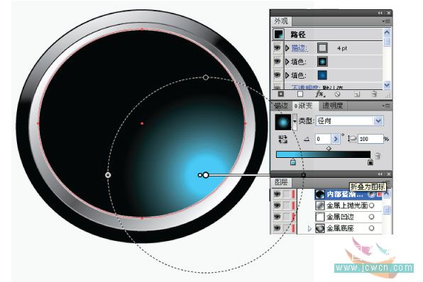 illustrator實例教程：打造漂亮的水晶按鈕圖標_網頁設計
