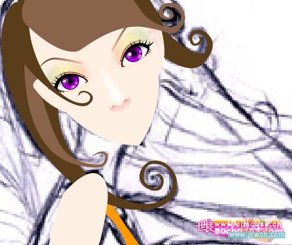 illustrator鼠繪教程：打造唯美插畫《花季的天使》_jcwcn.com