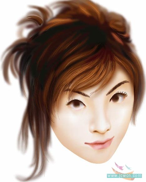 illustrator鼠繪教程：運用漸變網格繪制人物和頭發的過程_jcwcn.com