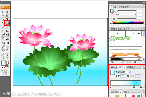 illustrator cs3鼠繪教程：繪制漂亮的矢量荷花圖_網頁設計