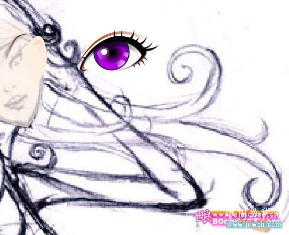 illustrator鼠繪教程：打造唯美插畫《花季的天使》_jcwcn.com