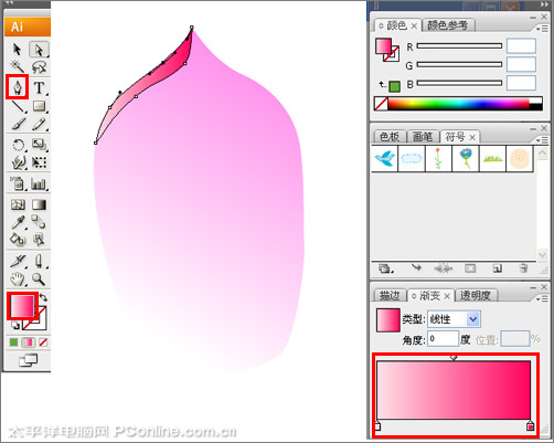 illustrator cs3鼠繪教程：繪制漂亮的矢量荷花圖_網頁設計