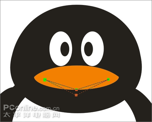 coreldraw繪制可愛的情侶qq企鵝