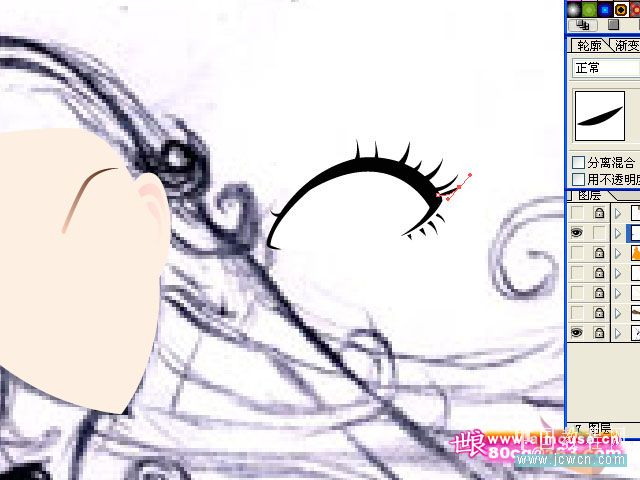 illustrator鼠繪教程：打造唯美插畫《花季的天使》_jcwcn.com