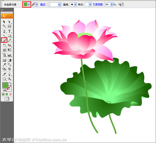 illustrator cs3鼠繪教程：繪制漂亮的矢量荷花圖_網頁設計