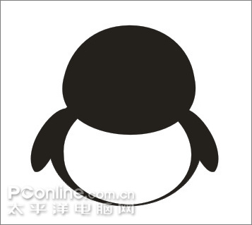 coreldraw繪制可愛的情侶qq企鵝