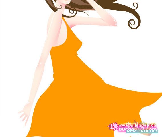 illustrator鼠繪教程：打造唯美插畫《花季的天使》_jcwcn.com