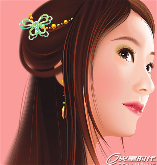 coreldraw鼠繪教程：繪制古典風格美女插畫_中國教程網