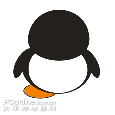 coreldraw繪制可愛的情侶qq企鵝