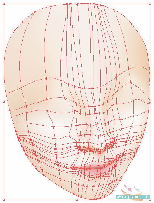 illustrator鼠繪教程：運用漸變網格繪制人物和頭發的過程_jcwcn.com