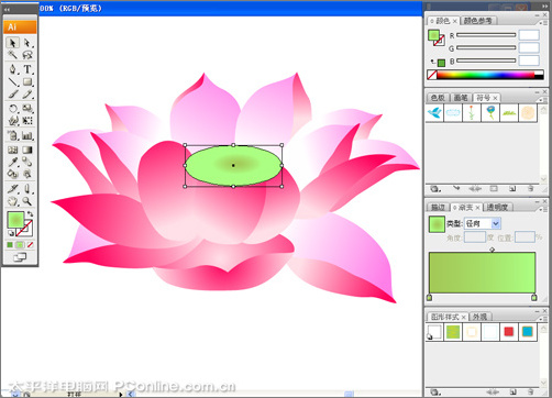 illustrator cs3鼠繪教程：繪制漂亮的矢量荷花圖_網頁設計