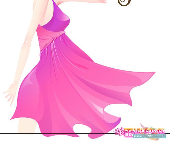 illustrator鼠繪教程：打造唯美插畫《花季的天使》_jcwcn.com