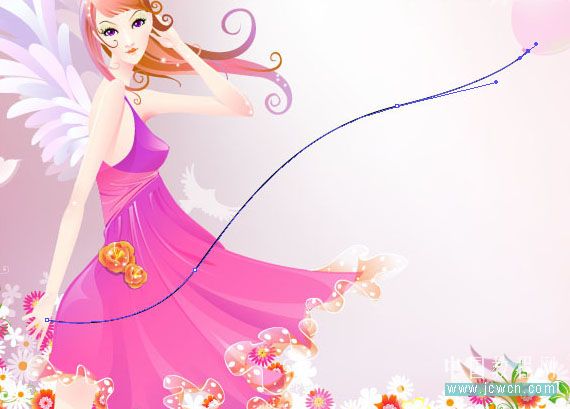 illustrator鼠繪教程：打造唯美插畫《花季的天使》_jcwcn.com