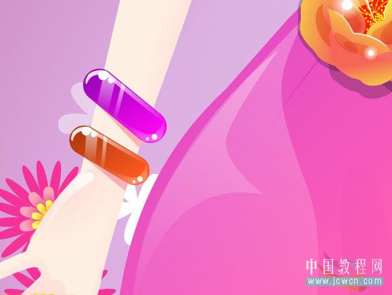 illustrator鼠繪教程：打造唯美插畫《花季的天使》_jcwcn.com