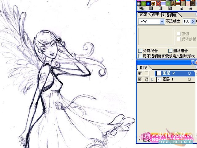 illustrator鼠繪教程：打造唯美插畫《花季的天使》_jcwcn.com