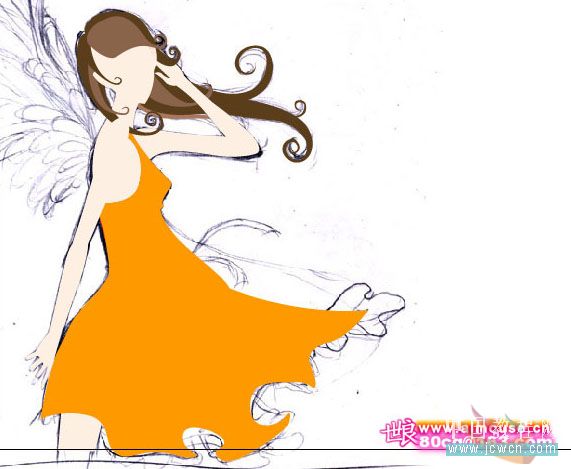 illustrator鼠繪教程：打造唯美插畫《花季的天使》_jcwcn.com