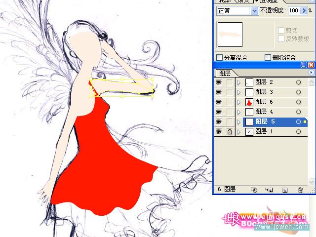 illustrator鼠繪教程：打造唯美插畫《花季的天使》_jcwcn.com