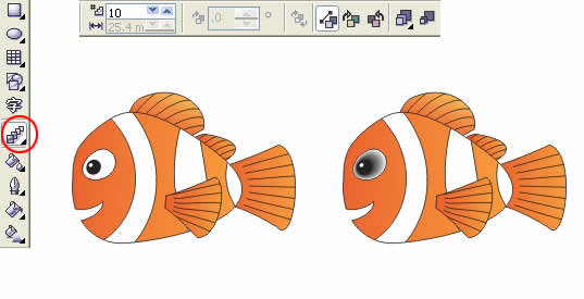 coreldraw繪制海底總動員小魚nemo