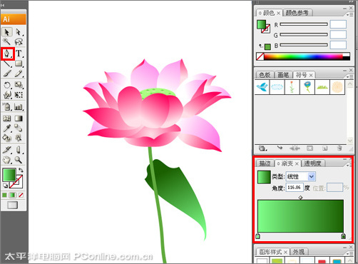 illustrator cs3鼠繪教程：繪制漂亮的矢量荷花圖_網頁設計