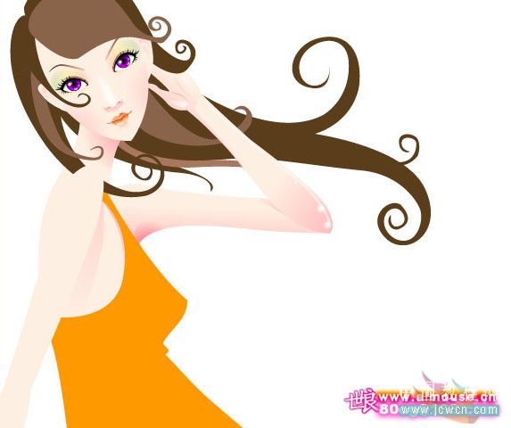 illustrator鼠繪教程：打造唯美插畫《花季的天使》_jcwcn.com