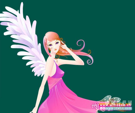 illustrator鼠繪教程：打造唯美插畫《花季的天使》_jcwcn.com