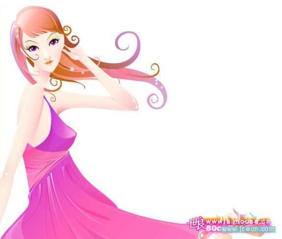 illustrator鼠繪教程：打造唯美插畫《花季的天使》_jcwcn.com