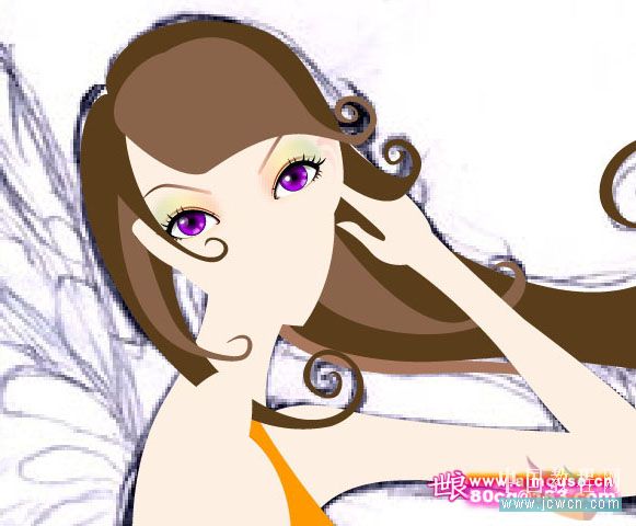 illustrator鼠繪教程：打造唯美插畫《花季的天使》_jcwcn.com