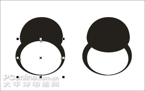 coreldraw繪制可愛的情侶qq企鵝